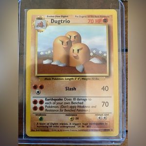 Dugtrio #19/102 Pokemon Base Set Card Rare WOTC